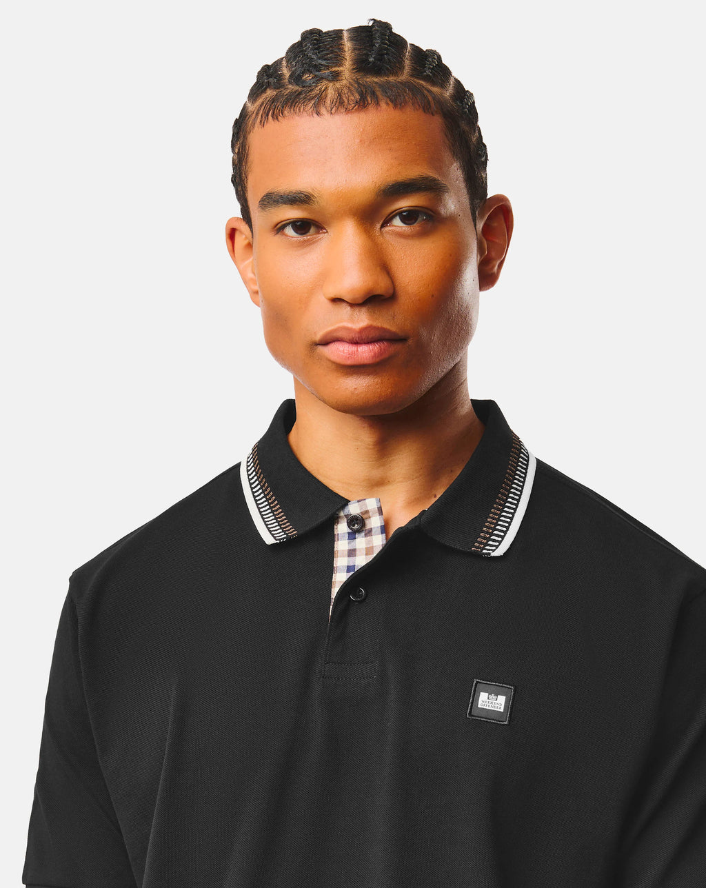 Weekend Offender Rockhampton dash tipped polo BLACK