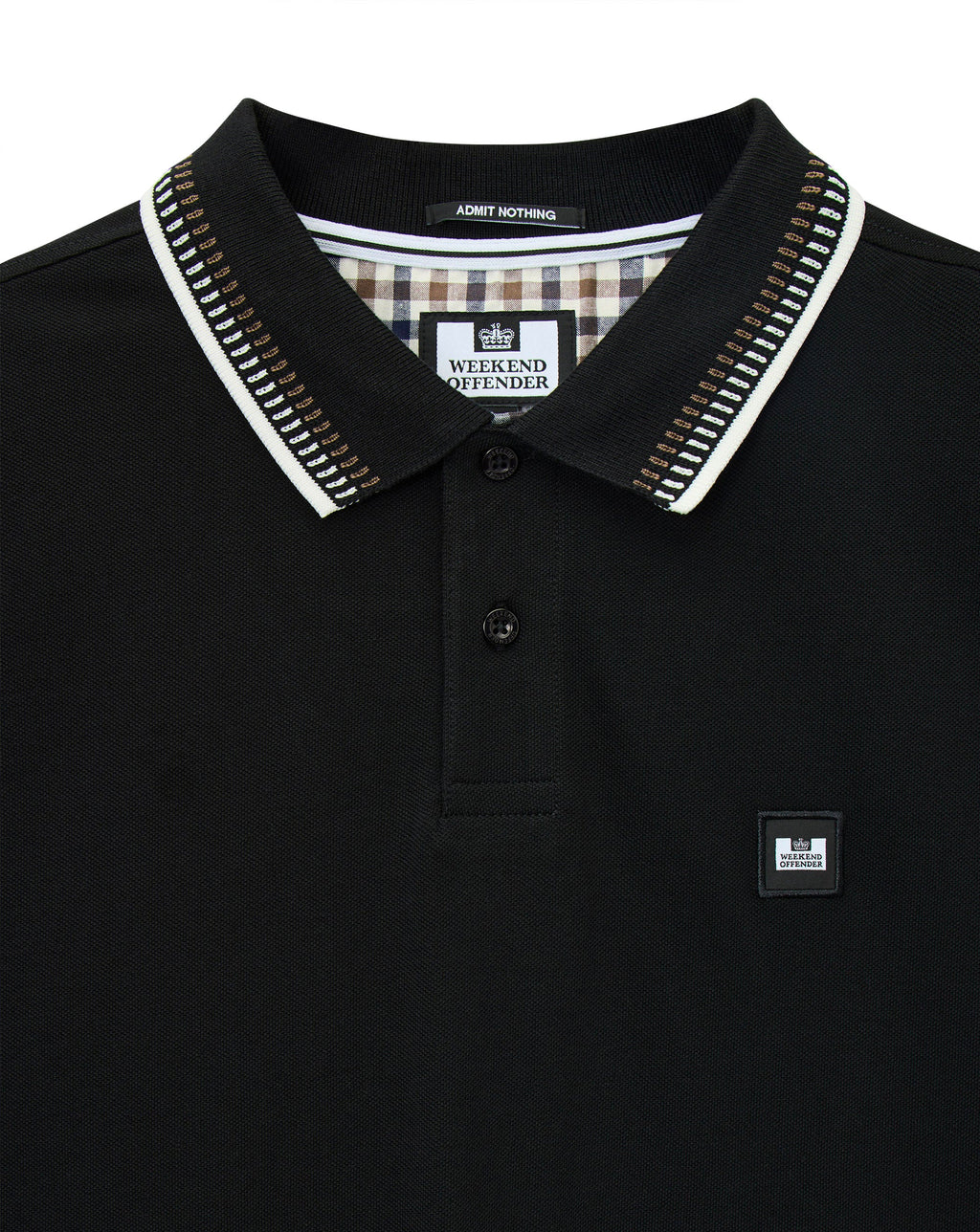 Weekend Offender Rockhampton dash tipped polo BLACK