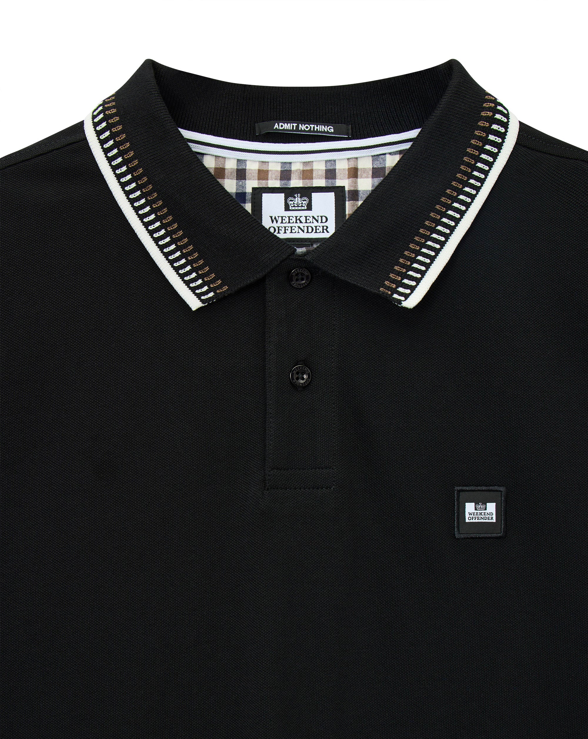 Weekend Offender Rockhampton dash tipped polo BLACK