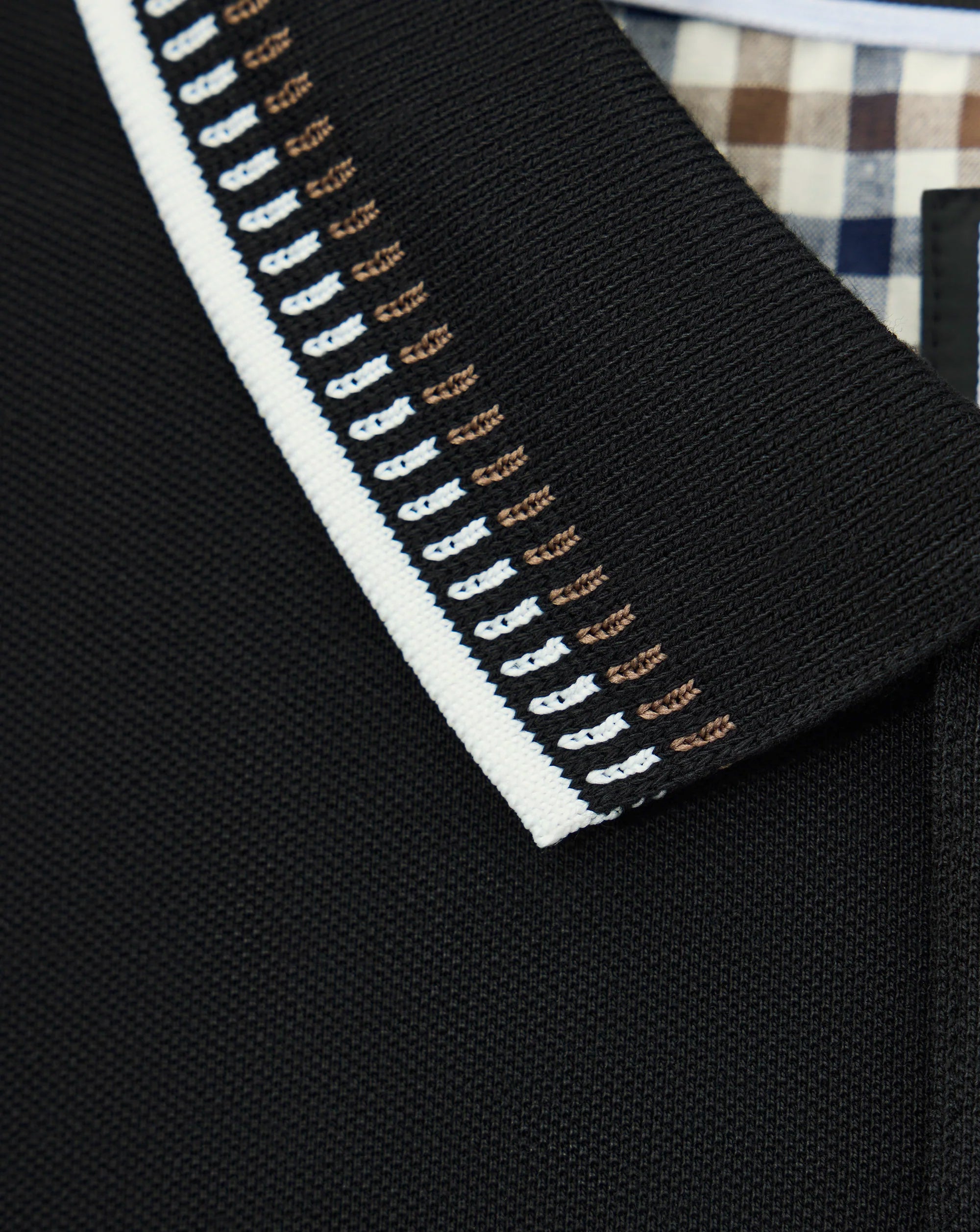 Weekend Offender Rockhampton dash tipped polo BLACK