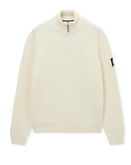 Weekend Offender Snetterton Rib funnel 1/4 zip knit Jumper IVORY