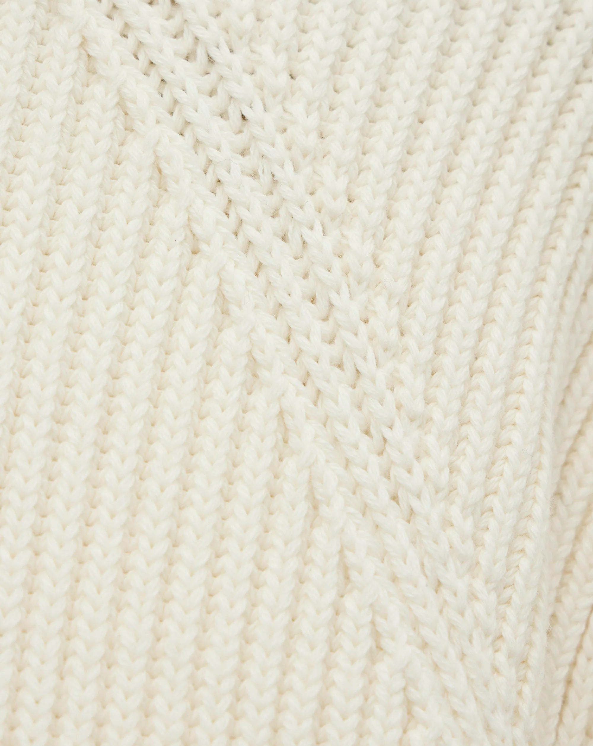 Weekend Offender Snetterton Rib funnel 1/4 zip knit Jumper IVORY