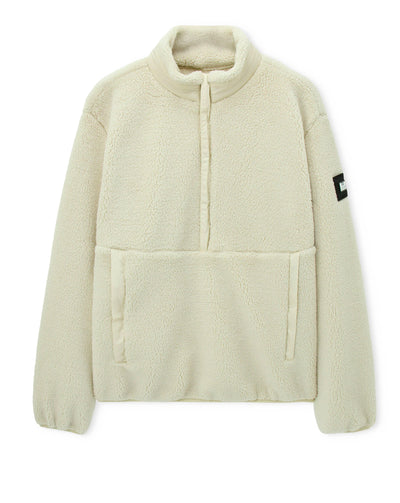 Weekend Offender Stanier 1/4 Zip sherpa jacket CALCIUM