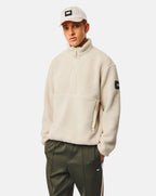Weekend Offender Stanier 1/4 Zip sherpa jacket CALCIUM