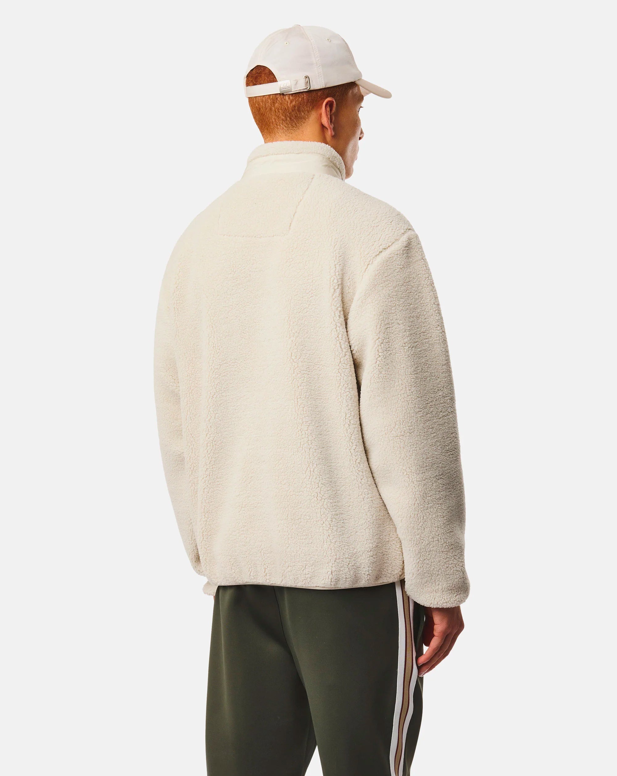 Weekend Offender Stanier 1/4 Zip sherpa jacket CALCIUM