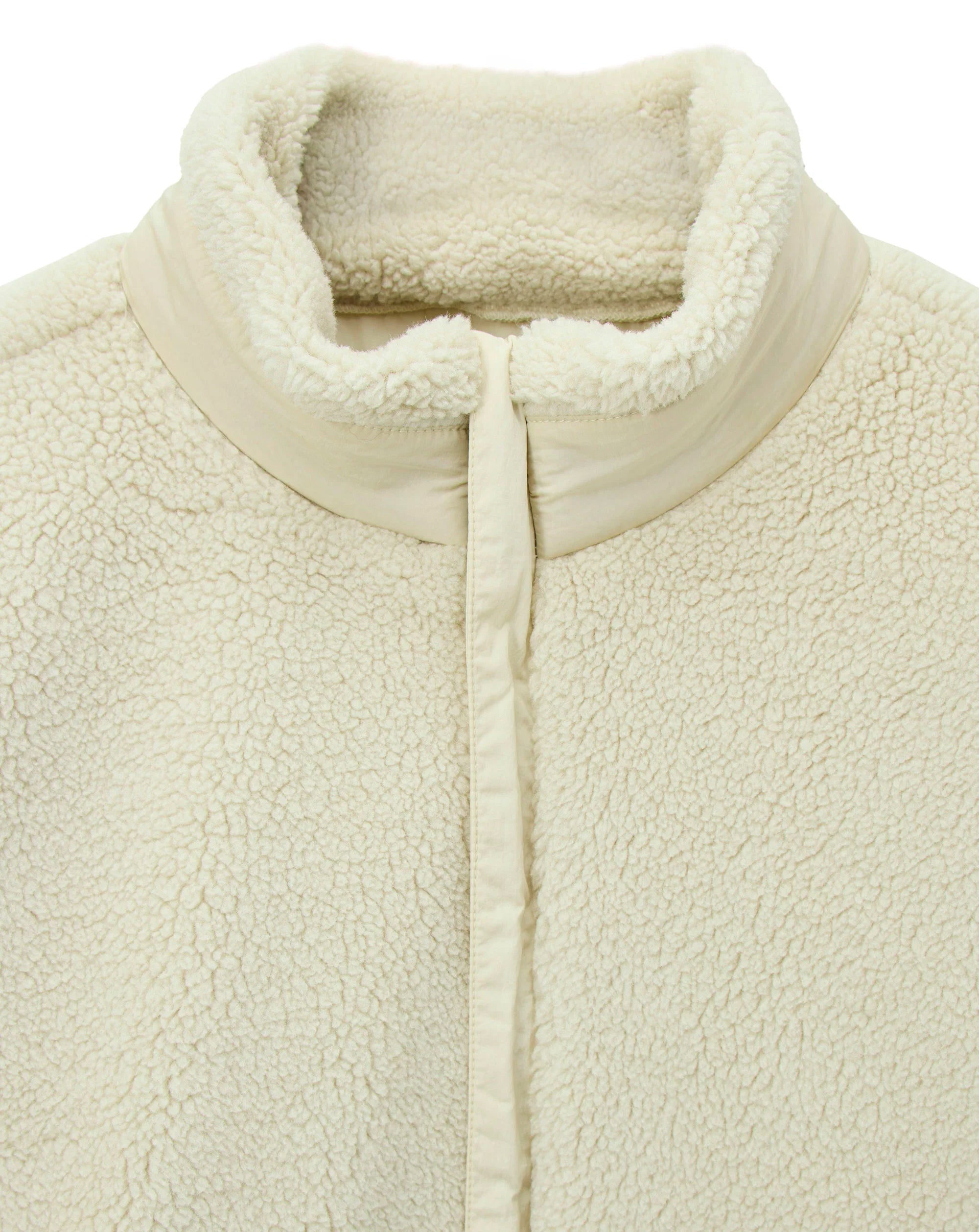 Weekend Offender Stanier 1/4 Zip sherpa jacket CALCIUM