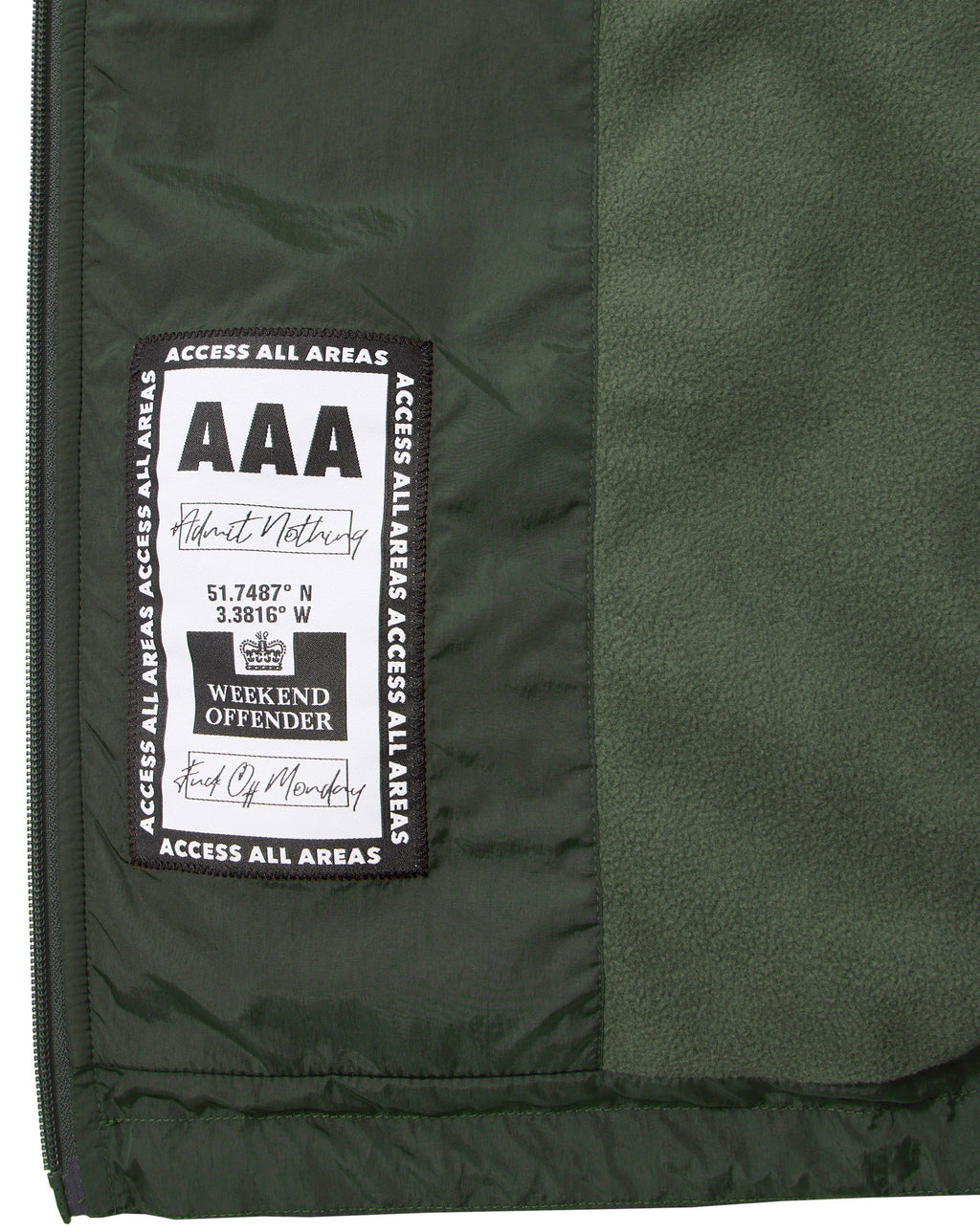 Weekend Offender Technician Face Mask Jacket Forest