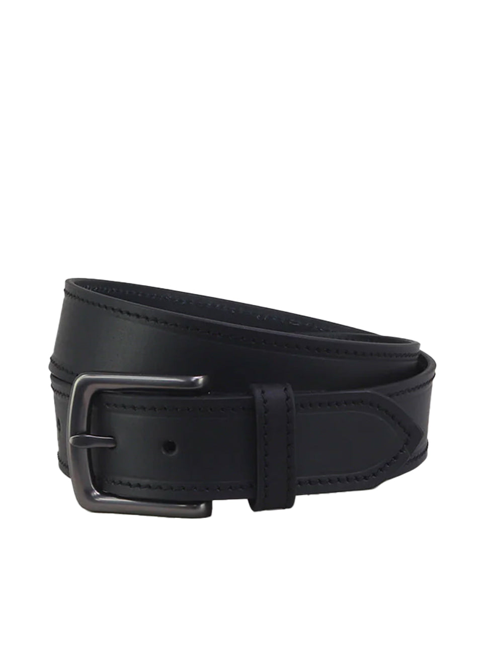 Sophos Weybourne Leather Stitched Jeans Belt Black