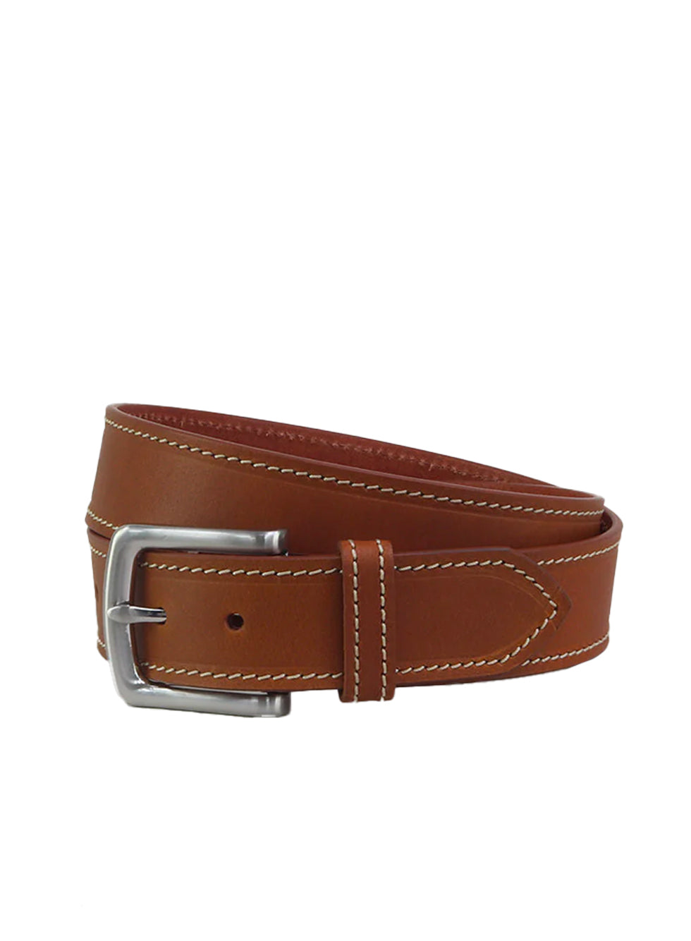 Sophos Weybourne Leather Stitched Jeans Belt Tan