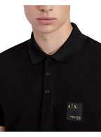 Armani Exchange A|X Mens 3 Button Polo Shirt Black