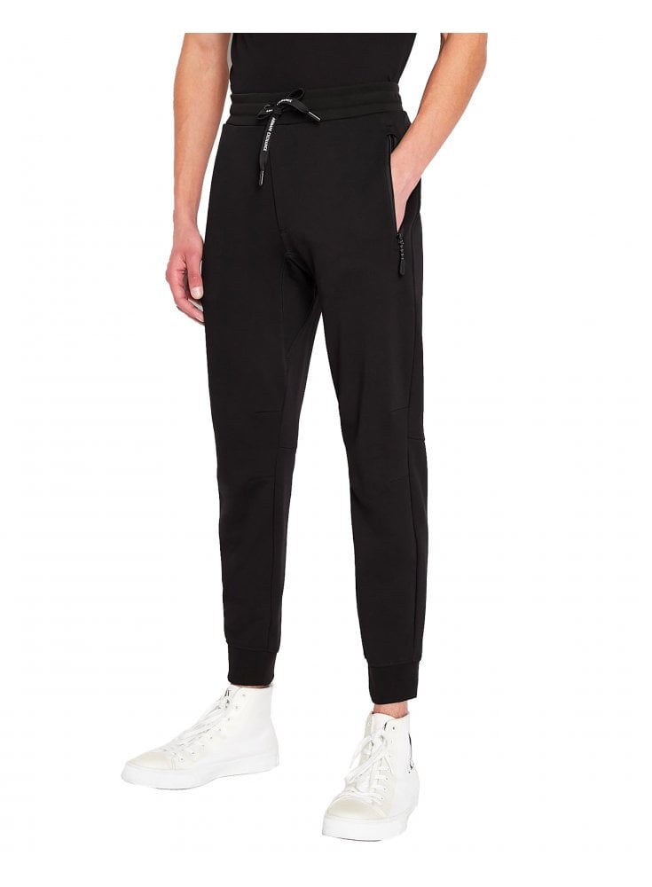 Armani Exchange A|X Mens Track Bottoms With Zip Pocket Black