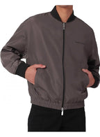 Armani Exchange Blouson Jacket With Back Branding Eiffel Tower Grey