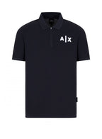 Armani Exchange Jersey Zip Polo Shirt Navy
