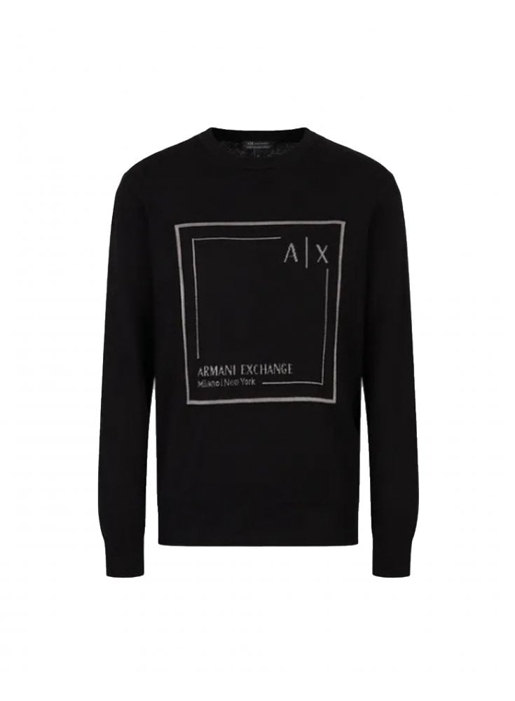 Armani Exchange Knitted Pullover Jumper Black