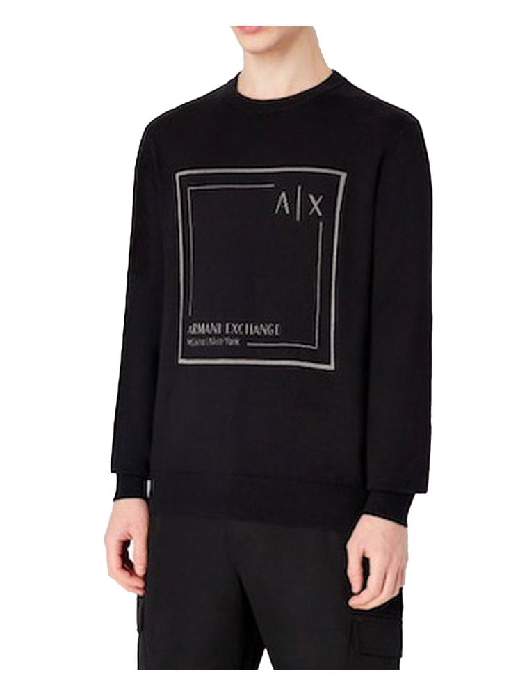 Armani Exchange Knitted Pullover Jumper Black