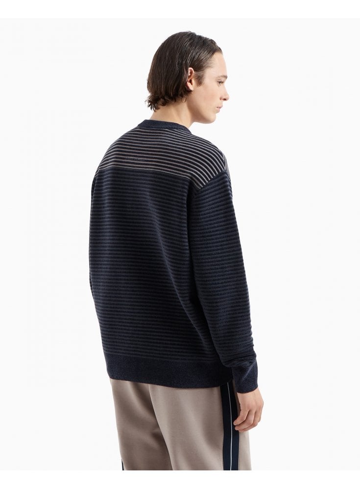 Armani Exchange Knitted Pullover Navy
