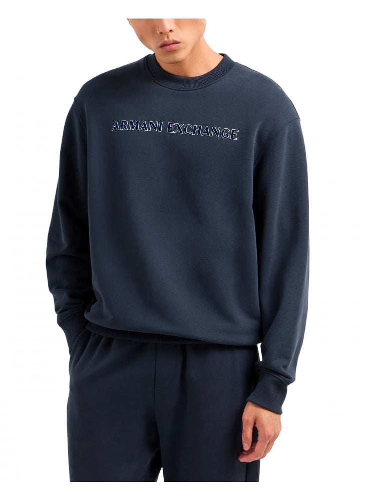 Armani Exchange Logo Sweatshirt Navy