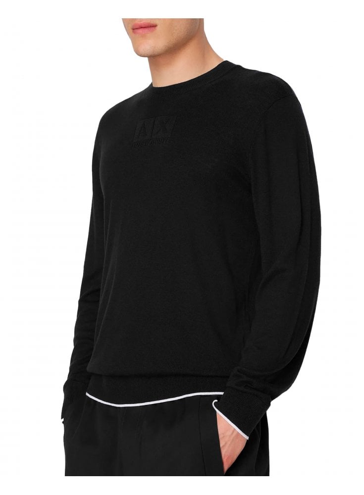 Armani Exchange Man Knitted Pullover Black