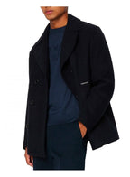 Armani Exchange Man Knitted Pullover Tonal Brandin Navy