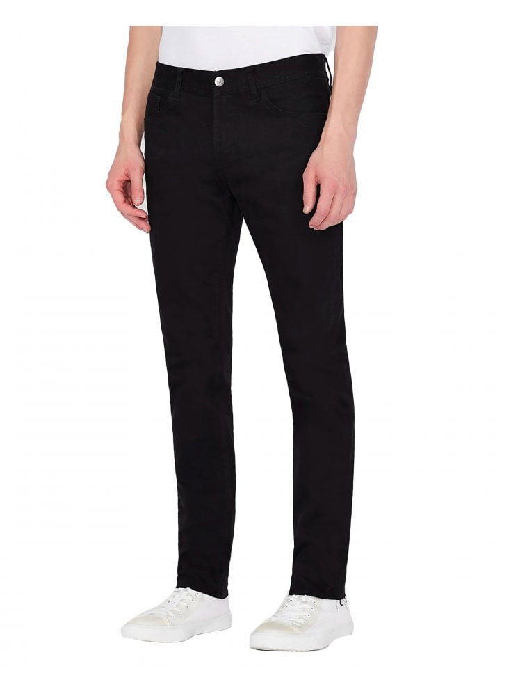 Armani Exchange Man Woven 5 Pocket Slim Fit Jean Black