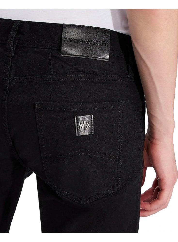 Armani Exchange Man Woven 5 Pocket Slim Fit Jean Black
