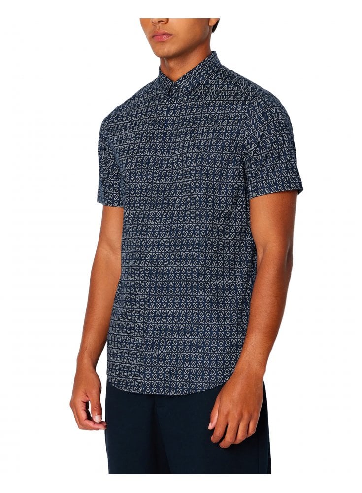 Armani Exchange Man Woven Shirt Navy