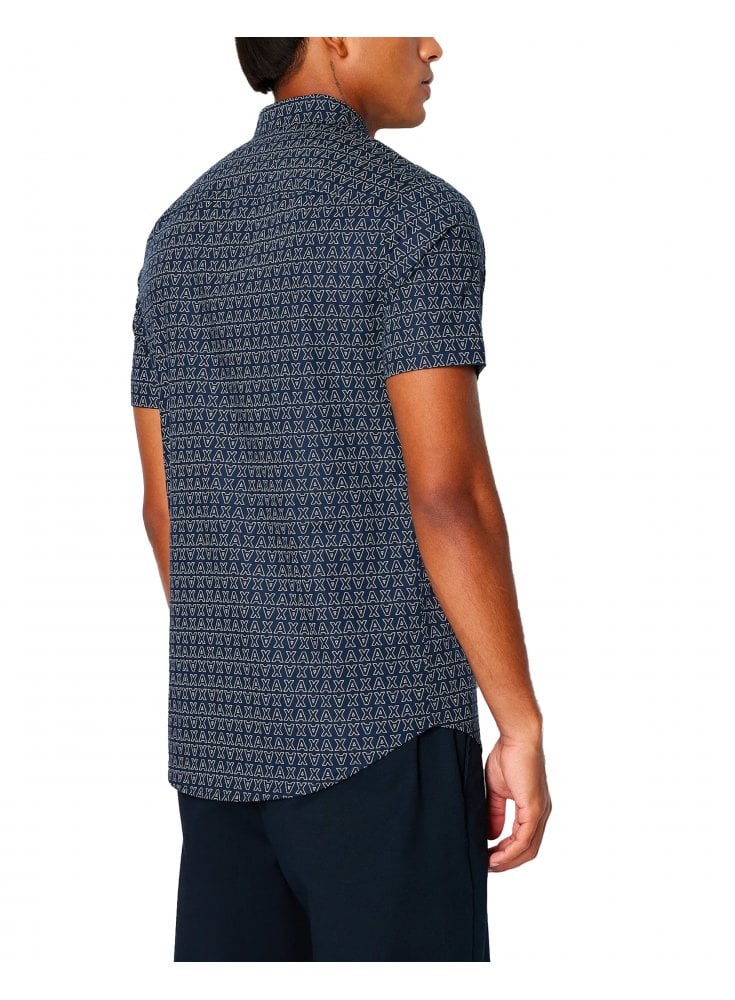 Armani Exchange Man Woven Shirt Navy