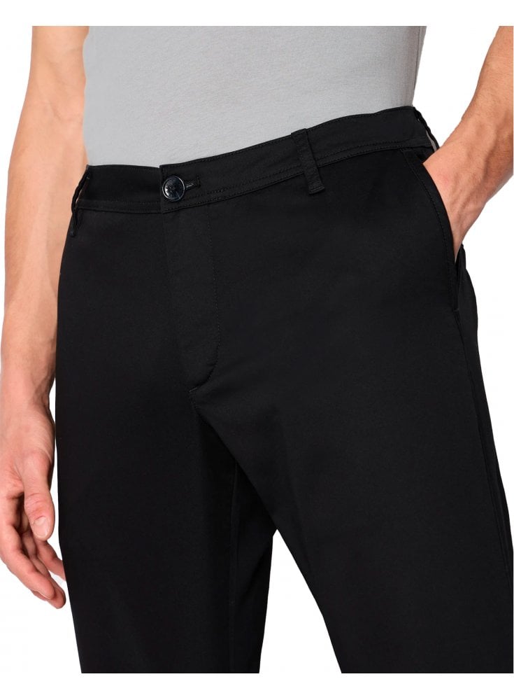 Armani Exchange Mens Black Woven Trouser Slim Black