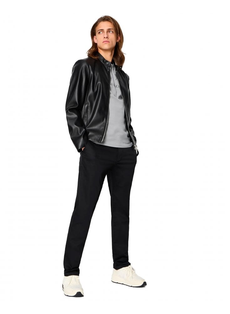 Armani Exchange Mens Black Woven Trouser Slim Black