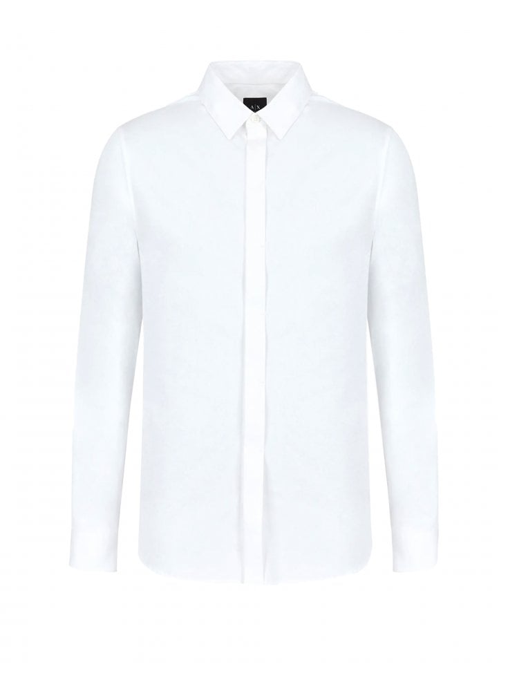 Armani Exchange Poplin Long Sleeve Shirt White