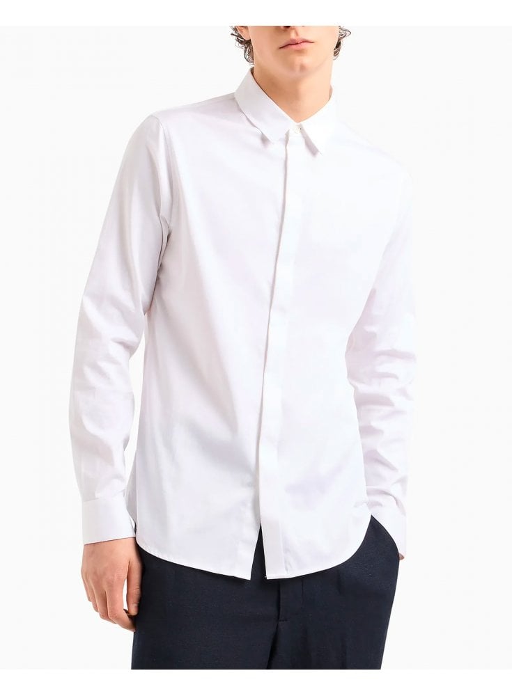 Armani Exchange Poplin Long Sleeve Shirt White
