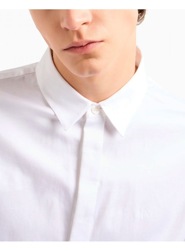Armani Exchange Poplin Long Sleeve Shirt White