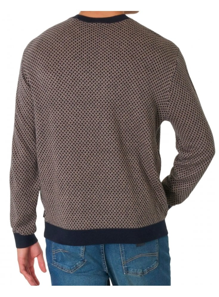 Armani Exchange Pullover Navy Cross Check Brown / Navy