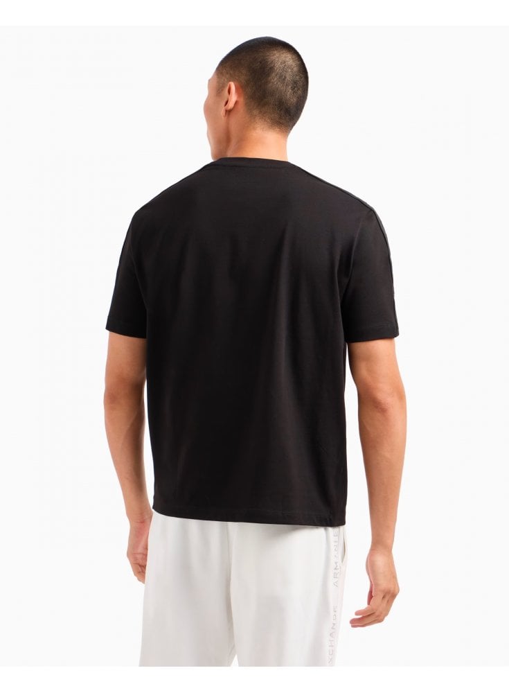 Armani Exchange Regular Fit Heavy Cotton T-Shirt With ASV Logo Bands Black