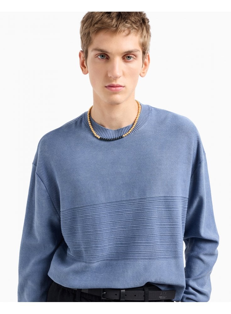 Armani Exchange Ribbed Pullover Flint Stone