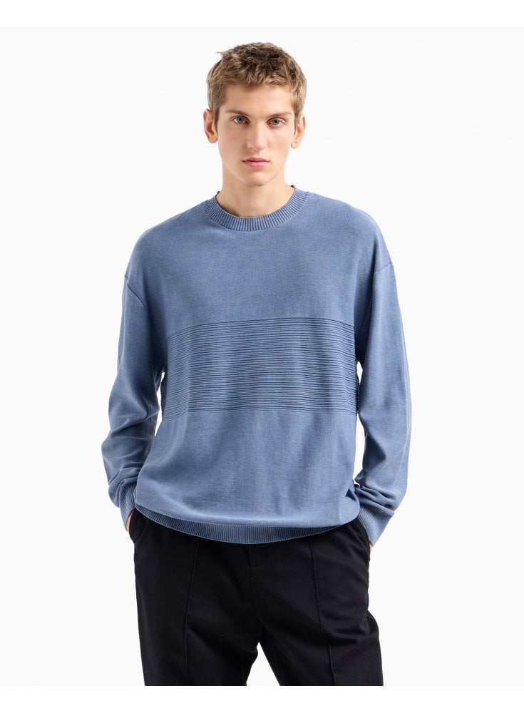 Armani Exchange Ribbed Pullover Flint Stone