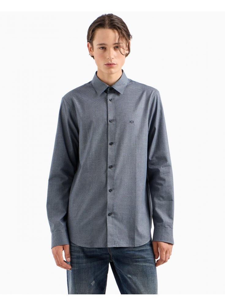 Armani Exchange Shirt Micro Pied De Poul