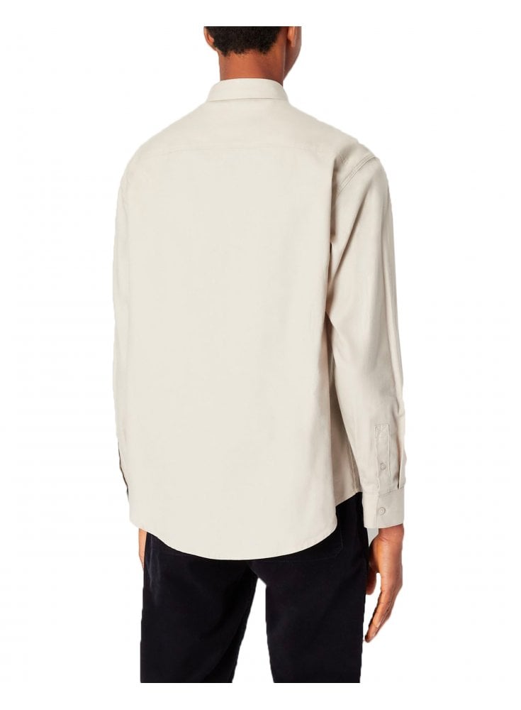 Armani Exchange Soft Cotton Twill Shirt Single Bre Stone