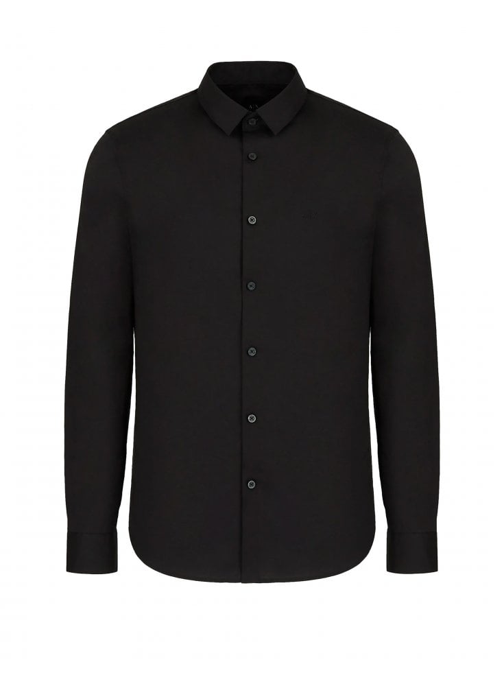 Armani Exchange Armani Exchange stretch poplin shirt BLACK
