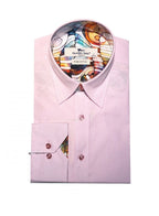 Claudio Lugli Mens Long Sleeve Pinstripe Shirt Pink