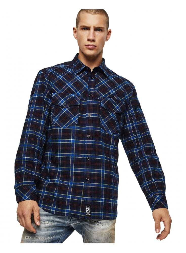 Diesel Check Flannel Dhirt S-Tolstoj Blue