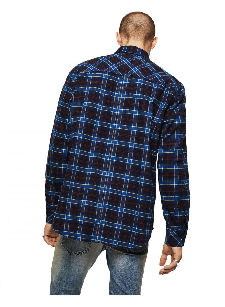 Diesel Check Flannel Dhirt S-Tolstoj Blue