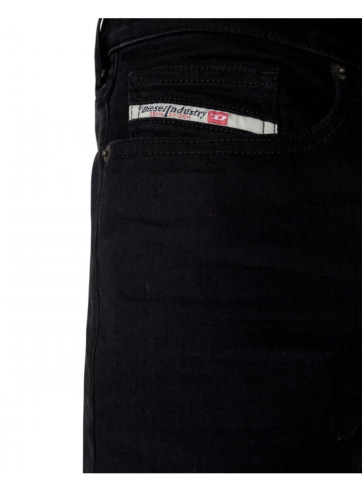 Diesel D-luster Slim Tapered Jean Washed Black 0elay