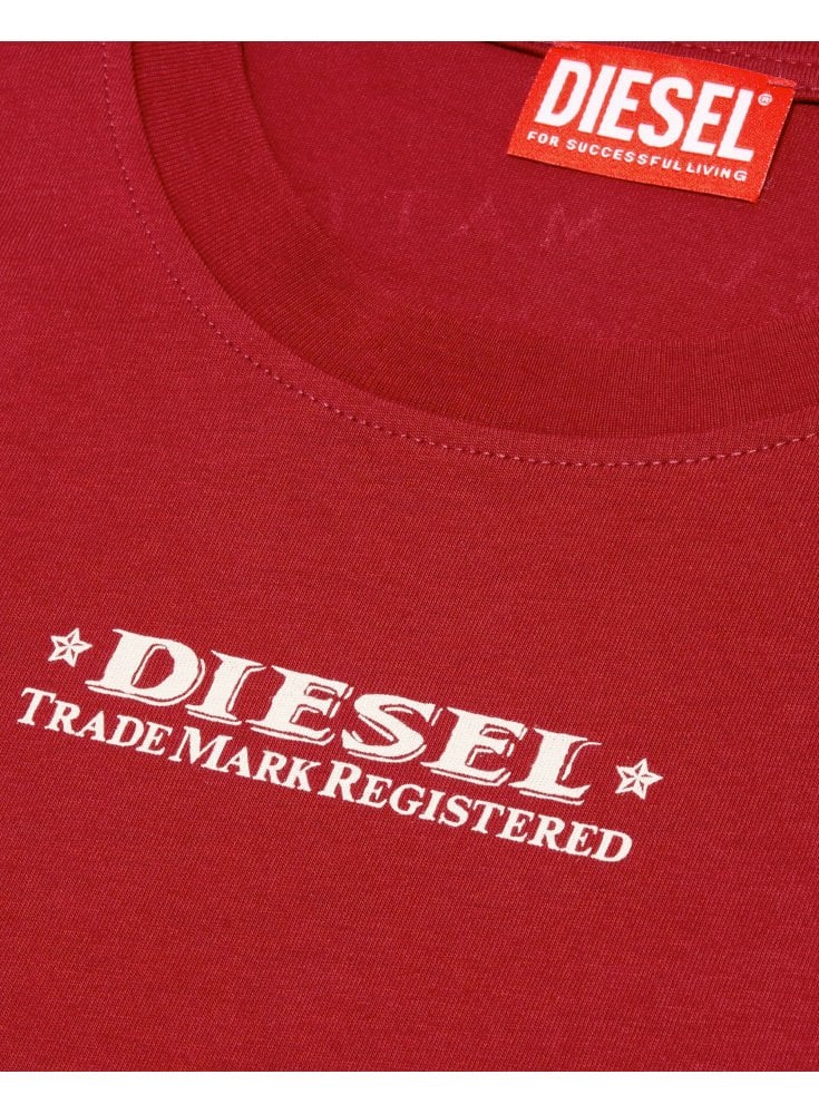 Diesel Mens T-Just T Shirt Deep Red