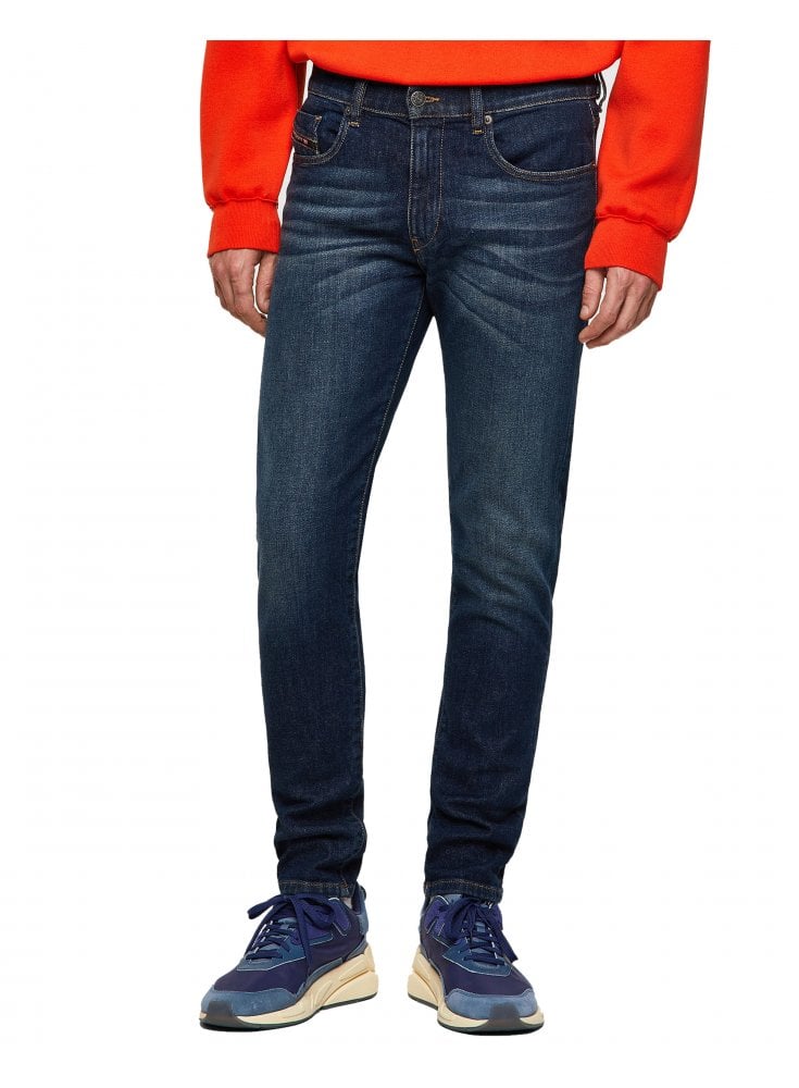 Diesel Mens D-strukt Denim Slim Tapered Jean Dark Blue 009hn