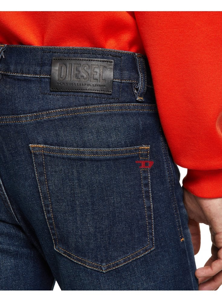Diesel Mens D-strukt Denim Slim Tapered Jean Dark Blue 009hn