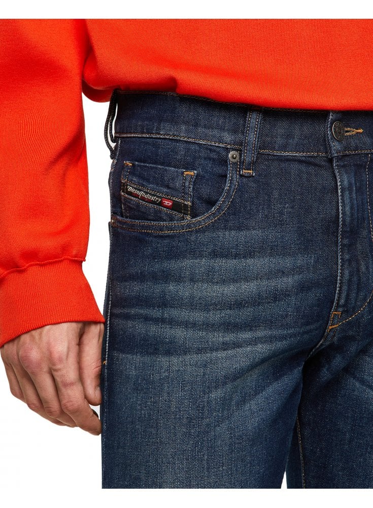 Diesel Mens D-strukt Denim Slim Tapered Jean Dark Blue 009hn