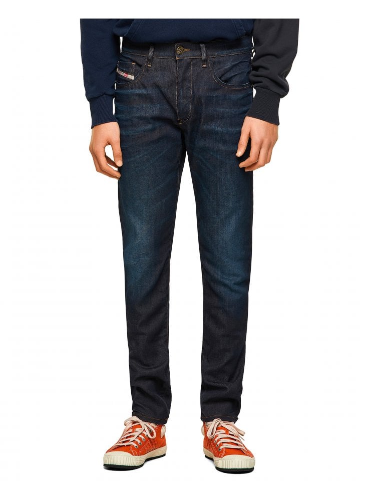 Diesel Mens D-strukt Denim Slim Tapered Jean Dark Blue 09A45