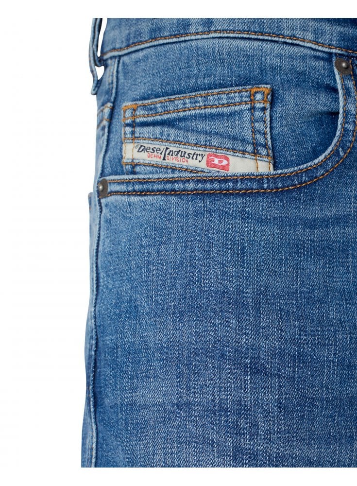 Diesel Mens D-viker Straight Leg Regular Fit Medium Blue 09d47