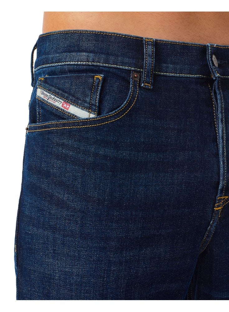 Diesel Mens Regular Fit Mid Waist Tapered Leg Jean Dark Blue 09b90